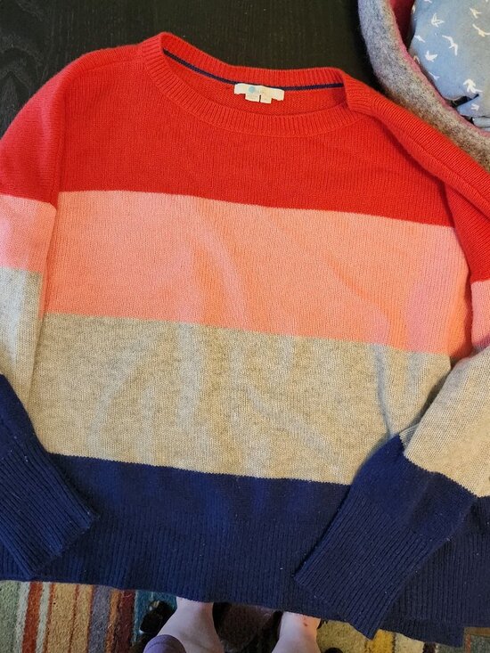 Boden Sweaters - Boden cashmere sweater size XL - red, pink, blue, grey stripes in good condition